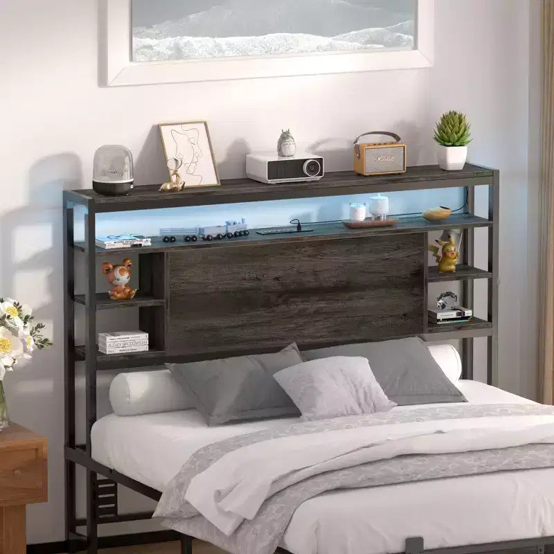Besiost Upholstered Headboard with Storage Bags