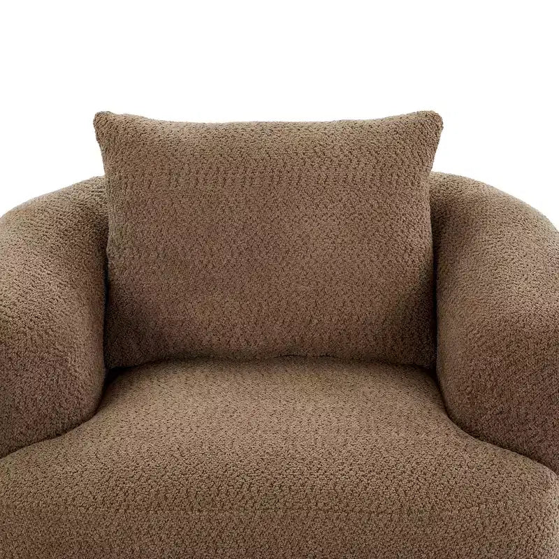 TUYOHW 38.2 Swivel Barrel Chair,Upholstered Accent Sofa Chair with Pocket Springs,Deep Seat,Throw Pillow,Lounge Chair for Living Room,Bedroom
