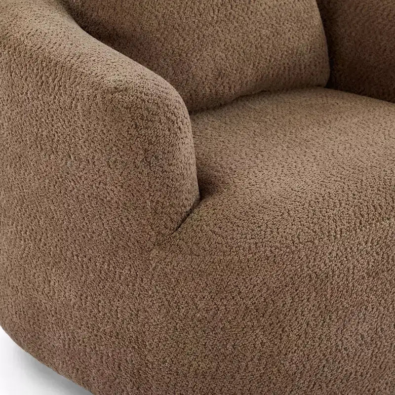 TUYOHW 38.2 Swivel Barrel Chair,Upholstered Accent Sofa Chair with Pocket Springs,Deep Seat,Throw Pillow,Lounge Chair for Living Room,Bedroom