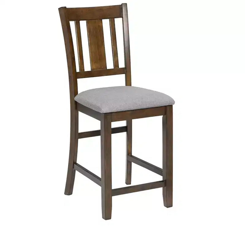 MAYEERTY Set of 4 Wooden Counter Height Chairs, Padded Upholstered Seat, Dining Room Kitchen, Gray
