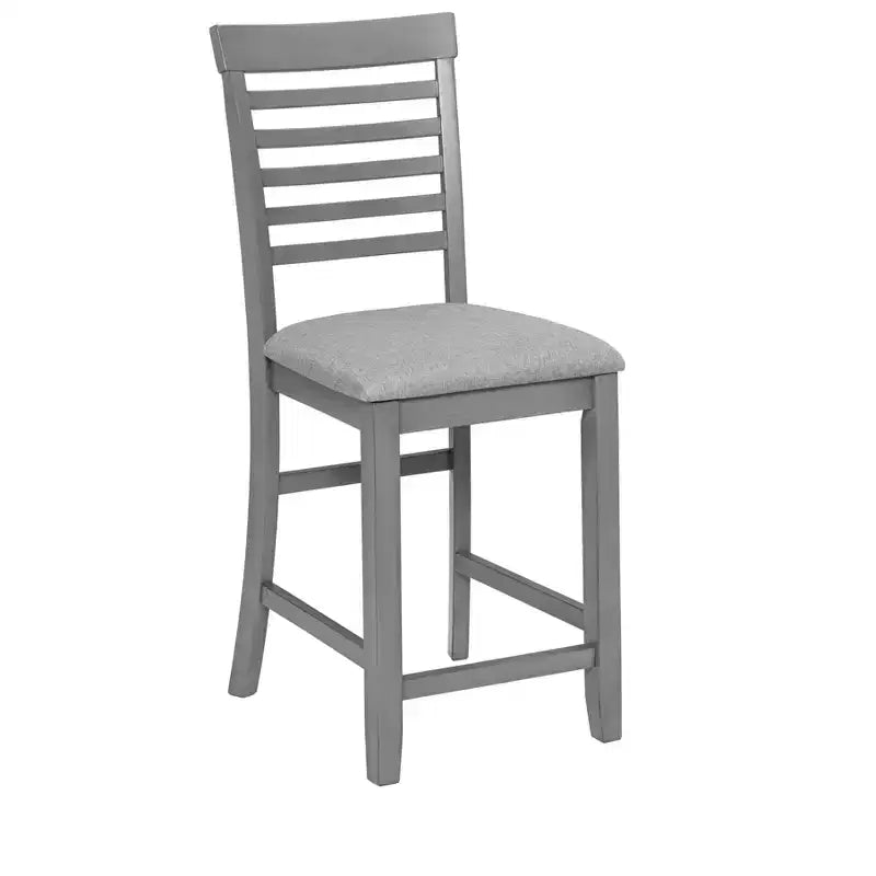 MAYEERTY Set of 4 Wooden Counter Height Chairs, Padded Upholstered Seat, Dining Room Kitchen, Gray