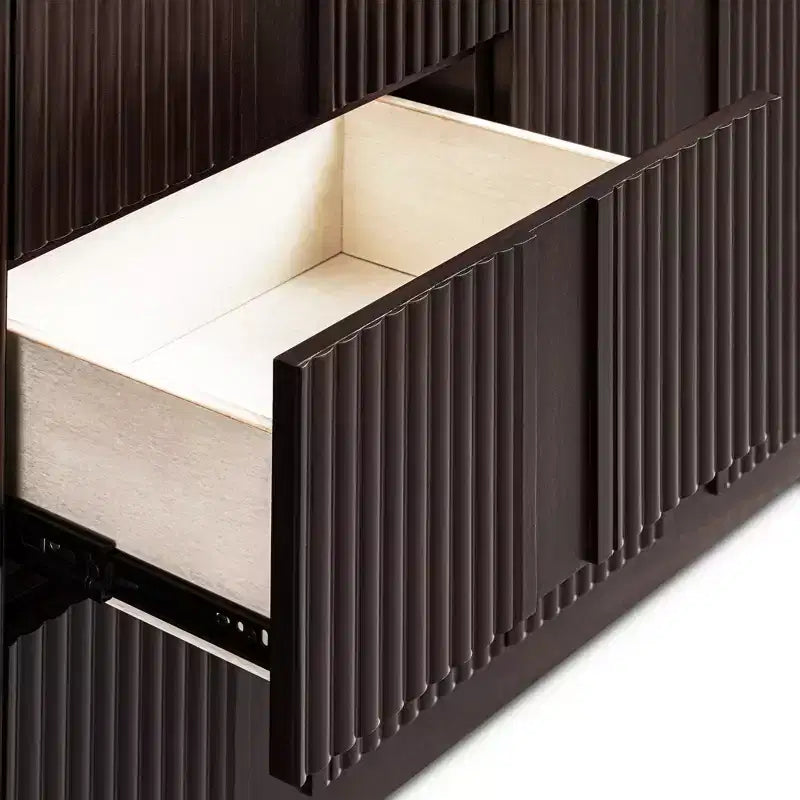 Teamson Home Potomac Modern Boho Solid Wood Sideboard with 3 Drawers, 2 Doors, Adjustable Shelf, & Push to Open Storage