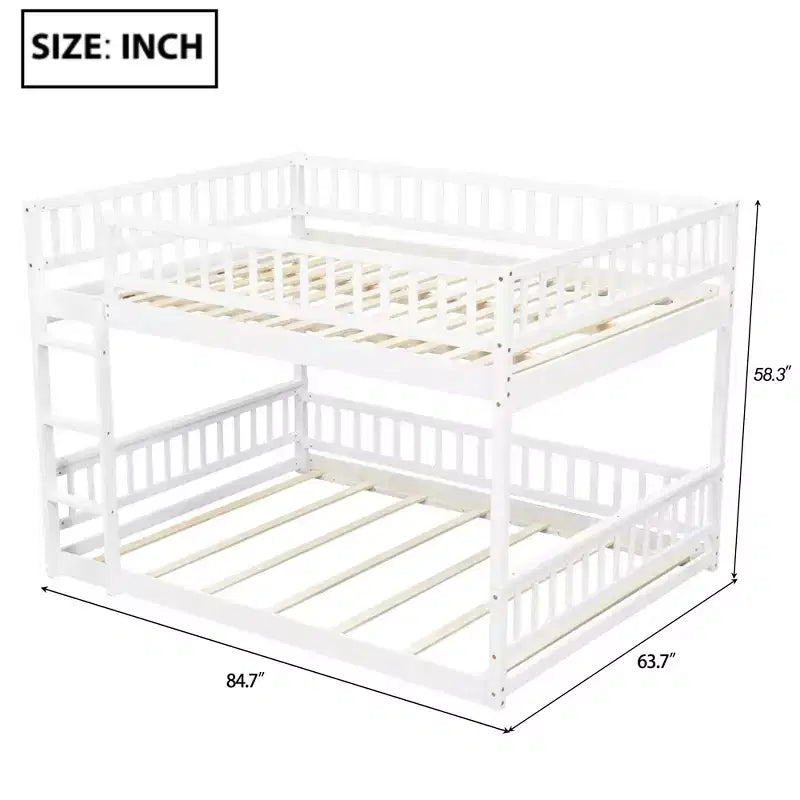 GDFStudio Carol Guardrails and Convertible Design Wood Bunk Bed with Ladder
