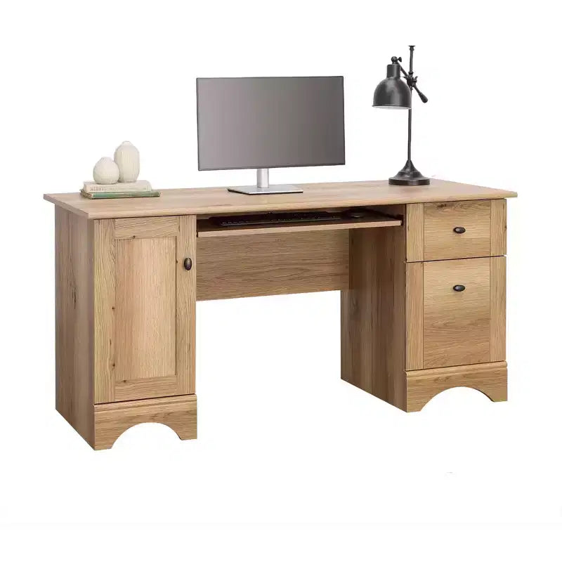 GDFStudio Elmsford 59.5 Home Office Computer Desk with Keyboard Tray
