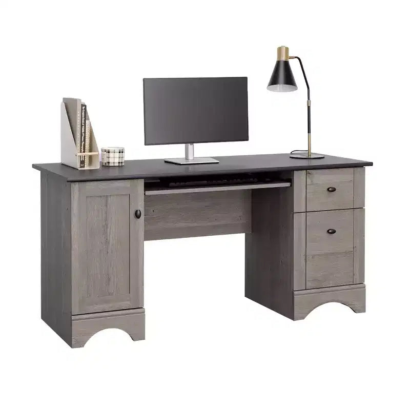 GDFStudio Elmsford 59.5 Home Office Computer Desk with Keyboard Tray