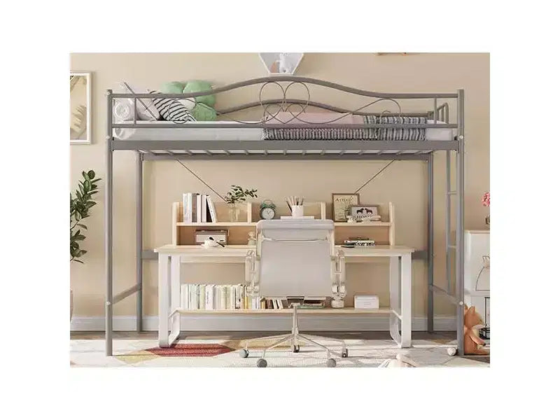 Bunk Bed Twin Over Twin, Twin Bunk Bed with Ladde & Full-Length Guardrails, Heavy Duty Metal 400 LBS Weight Capacity, Space-Saving Design