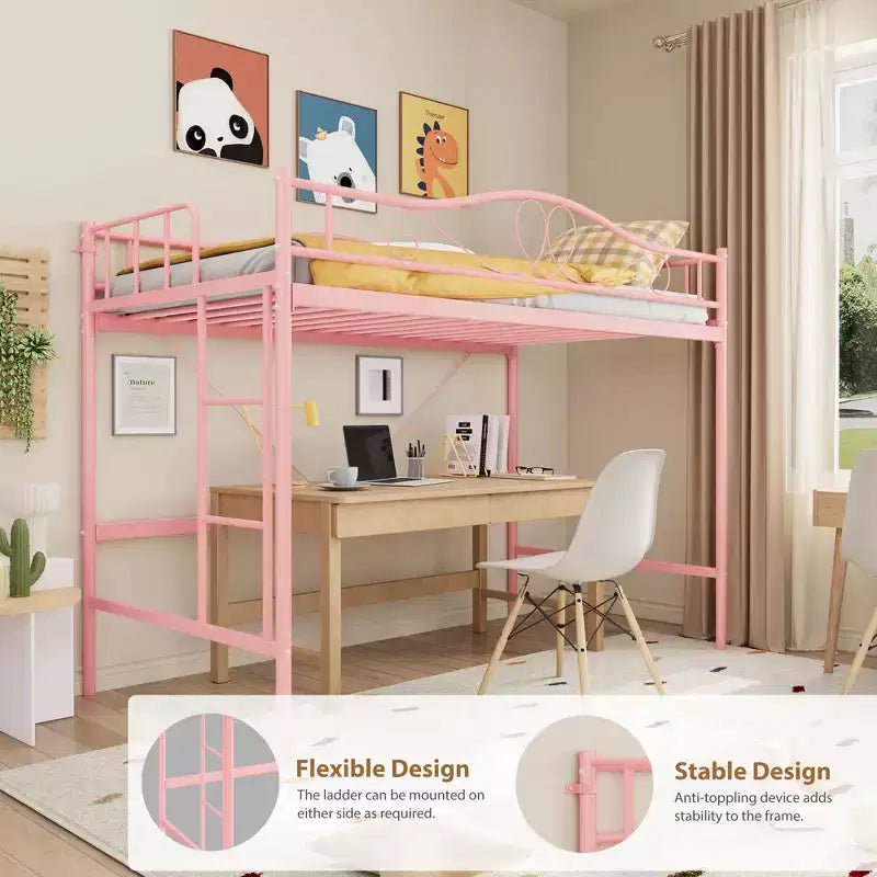 Bunk Bed Twin Over Twin, Twin Bunk Bed with Ladde & Full-Length Guardrails, Heavy Duty Metal 400 LBS Weight Capacity, Space-Saving Design