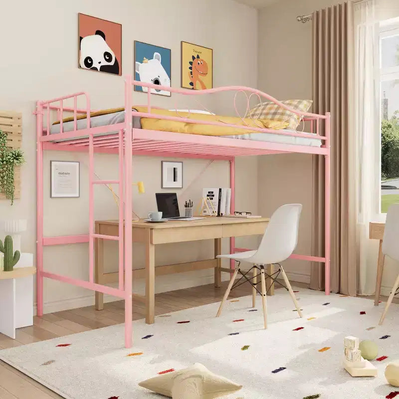 Bunk Bed Twin Over Twin, Twin Bunk Bed with Ladde & Full-Length Guardrails, Heavy Duty Metal 400 LBS Weight Capacity, Space-Saving Design