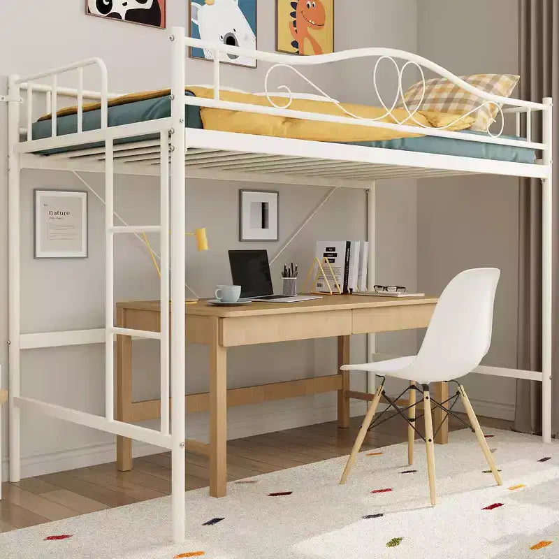 Bunk Bed Twin Over Twin, Twin Bunk Bed with Ladde & Full-Length Guardrails, Heavy Duty Metal 400 LBS Weight Capacity, Space-Saving Design