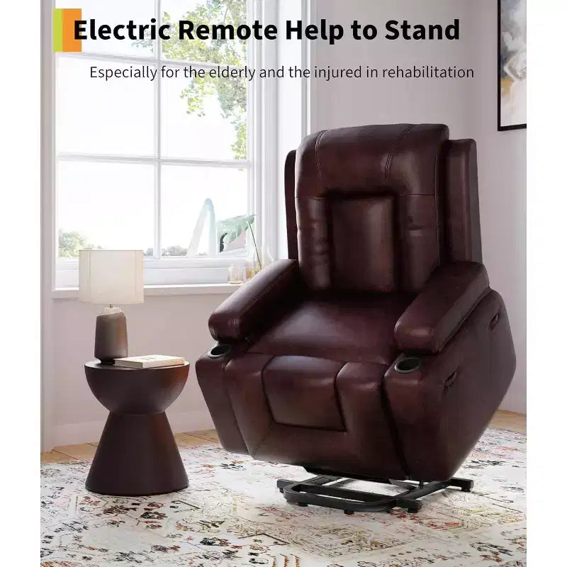 Oversized Power Lift Recliner Chair, Home Theater Seating with Lumbar Support, Adjustable Back and Legs, Elderly Power Recliner Chair for Living Room