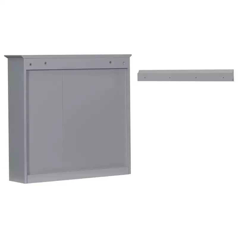 FAMYYT 30 in. W x 28 in. H Rectangular MDF Board Surface Mount Bathroom Medicine Cabinet with Mirror, Open Shelves