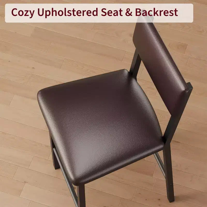 Bar Stools Set of 4, 25 in Kitchen Barstools with Thick Cushion, Backrest and Footrest, for Dining Room, Kitchen