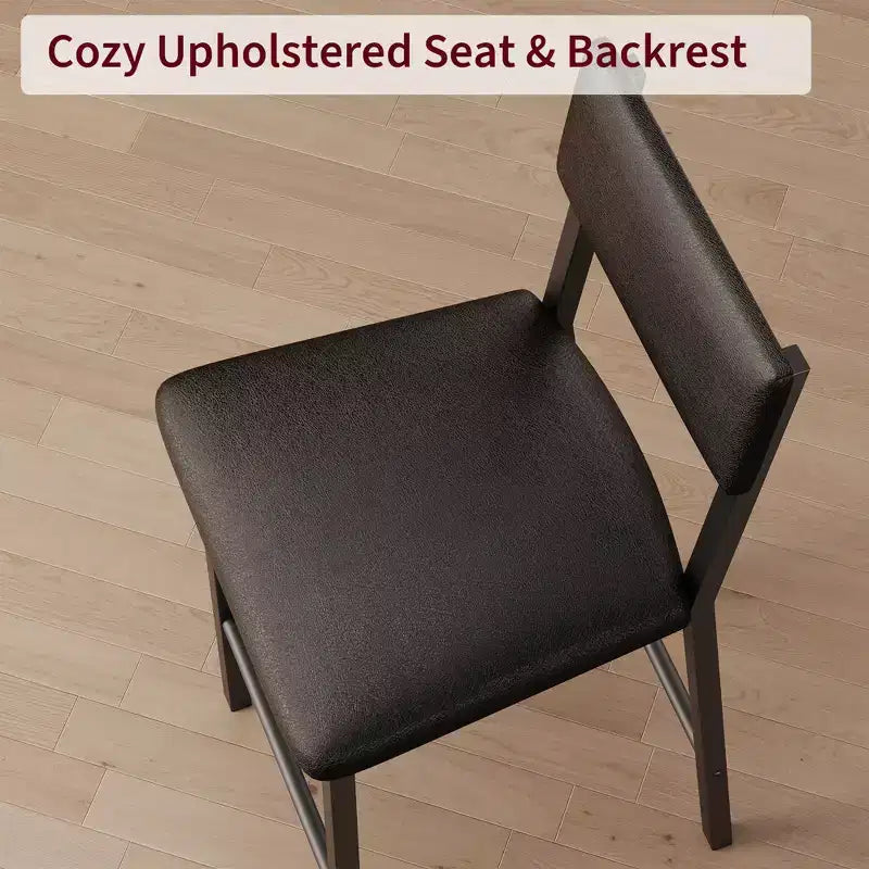 Bar Stools Set of 4, 25 in Kitchen Barstools with Thick Cushion, Backrest and Footrest, for Dining Room, Kitchen