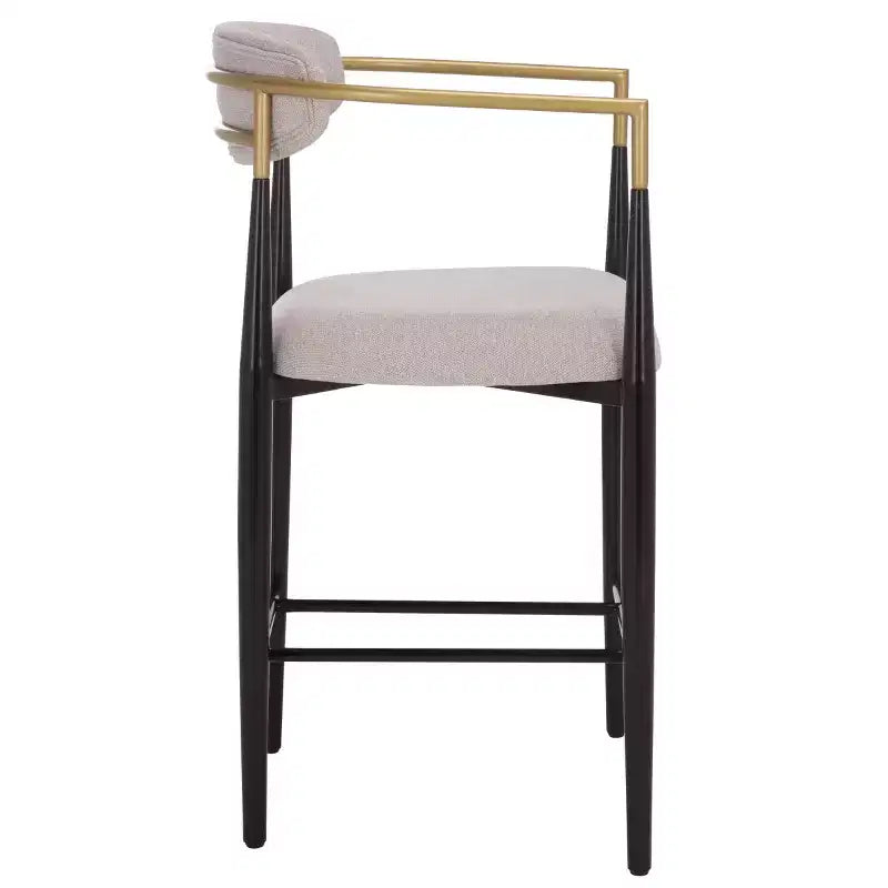 Covelle Arm Counter Stool (Set of 2) - BST6403A - Black Gold/Dove Grey - Safavieh