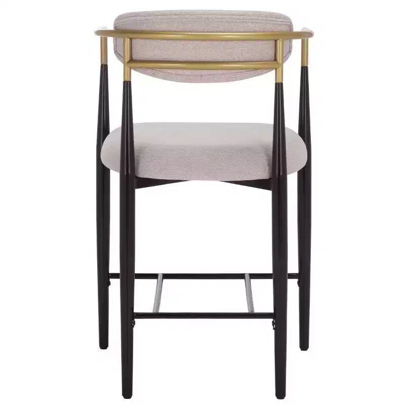 Covelle Arm Counter Stool (Set of 2) - BST6403A - Black Gold/Dove Grey - Safavieh