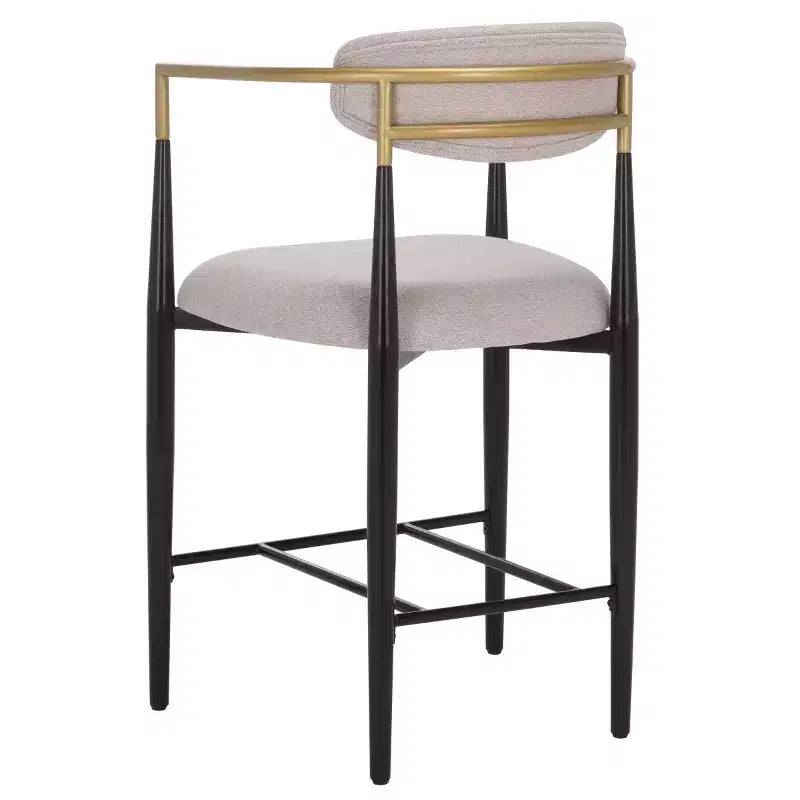 Covelle Arm Counter Stool (Set of 2) - BST6403A - Black Gold/Dove Grey - Safavieh