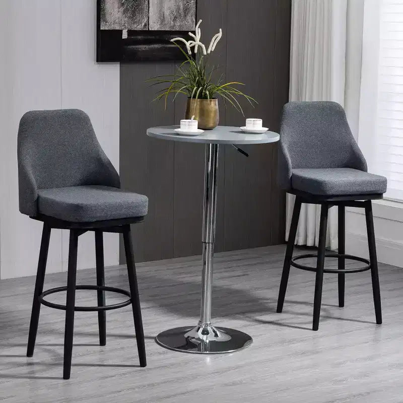 Modern Bar Stools, Set of 2 Swivel Kitchen Chairs