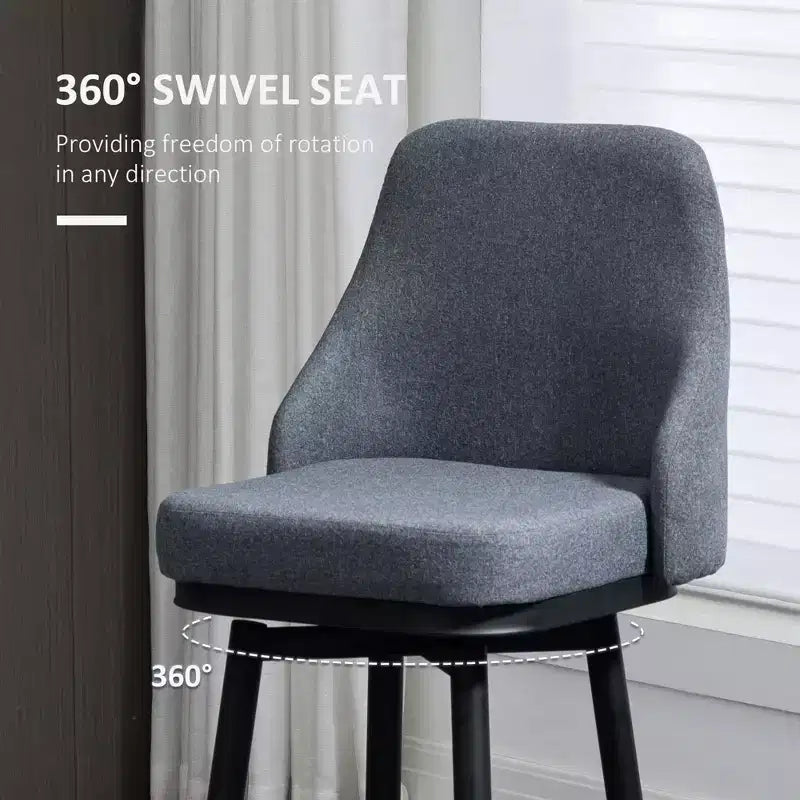Modern Bar Stools, Set of 2 Swivel Kitchen Chairs