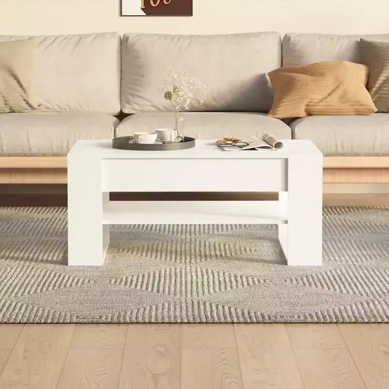 vidaXL Coffee Table White Engineered Wood Medium Coffee Table