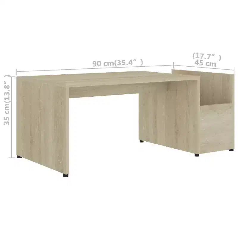 vidaXL Coffee Table White Engineered Wood Medium Storage Coffee Table