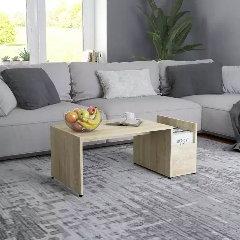 vidaXL Coffee Table White Engineered Wood Medium Storage Coffee Table