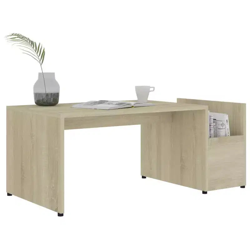 vidaXL Coffee Table White Engineered Wood Medium Storage Coffee Table