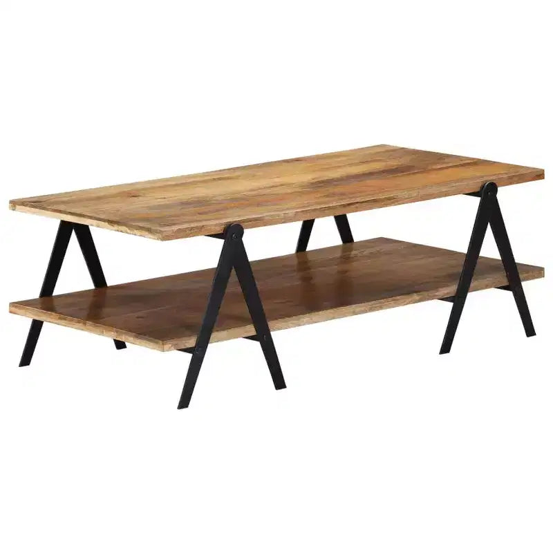 vidaXL Coffee Table End Table Sofa Table with Storage Shelf Solid Wood Mango