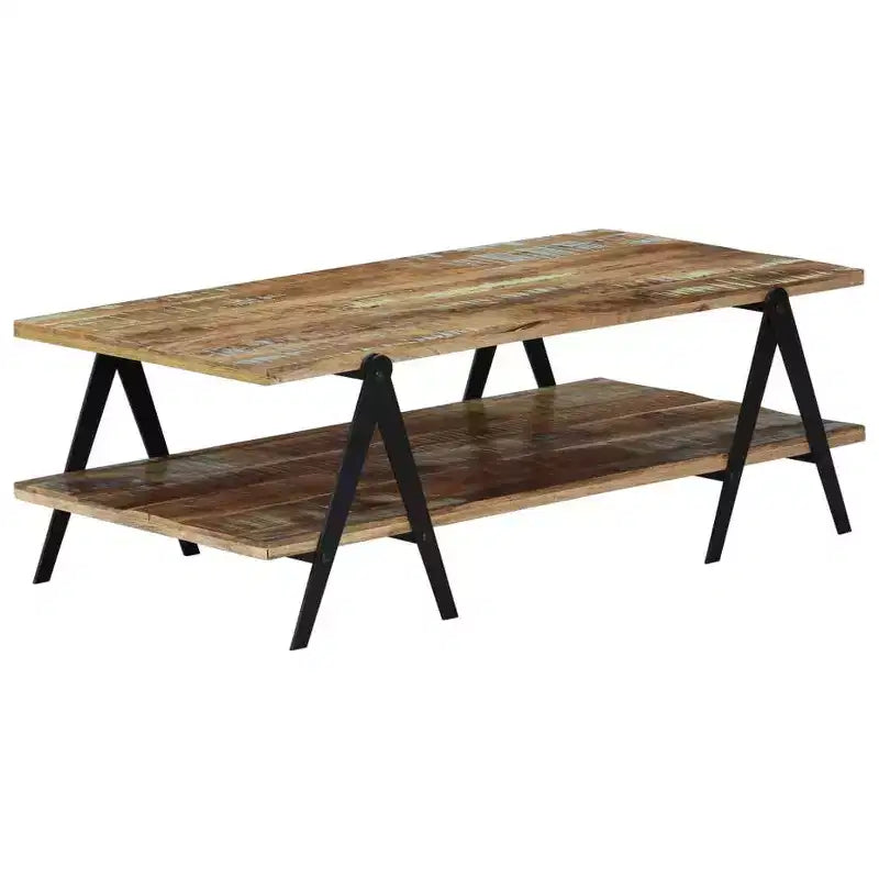 vidaXL Coffee Table End Table Sofa Table with Storage Shelf Solid Wood Mango