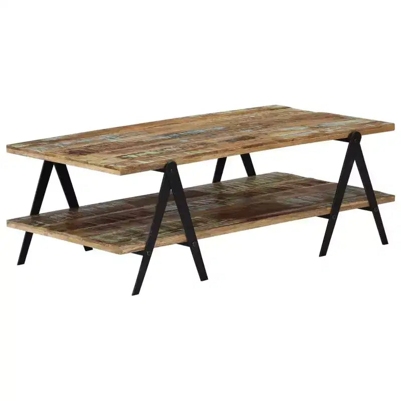 vidaXL Coffee Table End Table Sofa Table with Storage Shelf Solid Wood Mango
