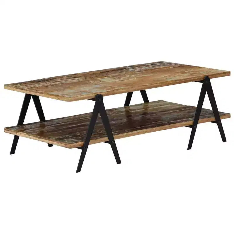 vidaXL Coffee Table End Table Sofa Table with Storage Shelf Solid Wood Mango
