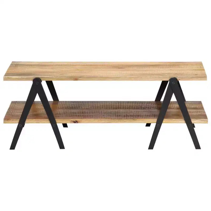 vidaXL Coffee Table End Table Sofa Table with Storage Shelf Solid Wood Mango