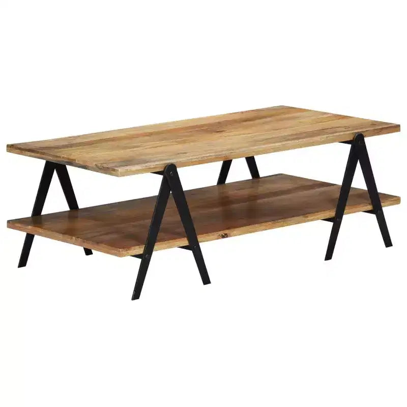 vidaXL Coffee Table End Table Sofa Table with Storage Shelf Solid Wood Mango
