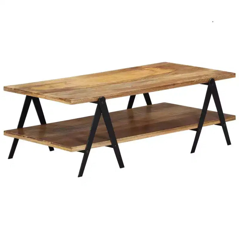 vidaXL Coffee Table End Table Sofa Table with Storage Shelf Solid Wood Mango