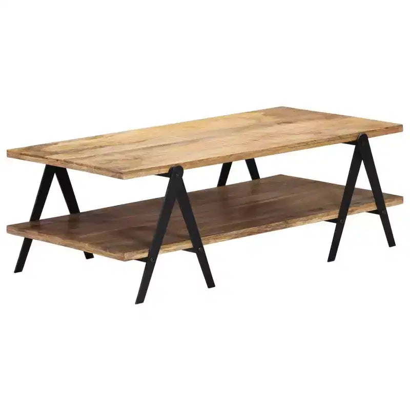 vidaXL Coffee Table End Table Sofa Table with Storage Shelf Solid Wood Mango
