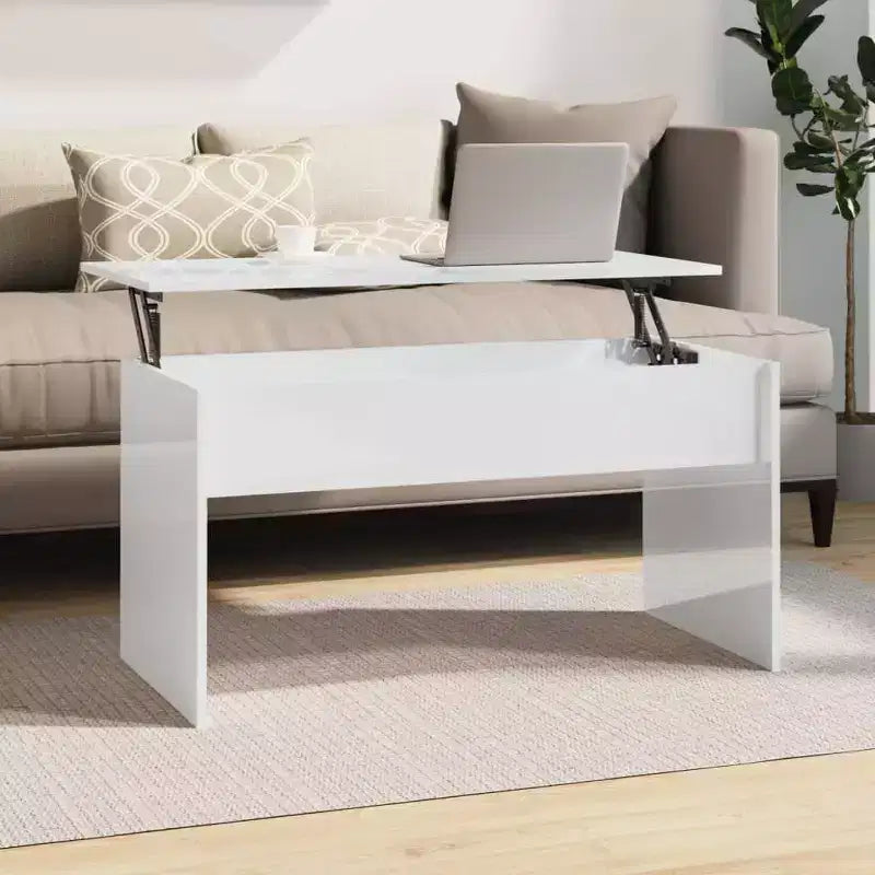 vidaXL Coffee Table White Engineered wood Medium-sized