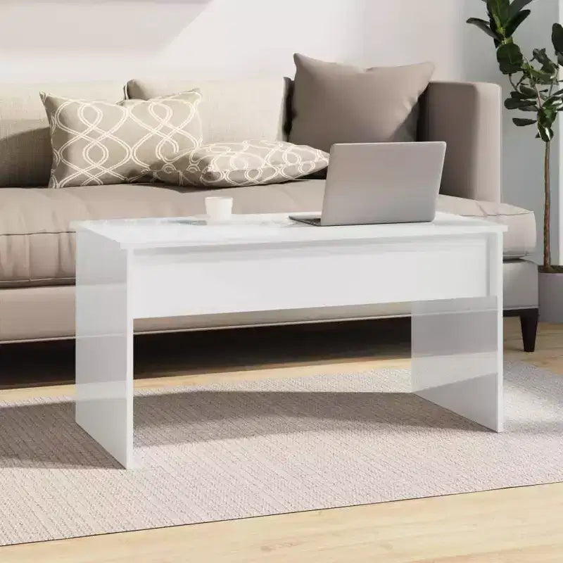 vidaXL Coffee Table White Engineered wood Medium-sized