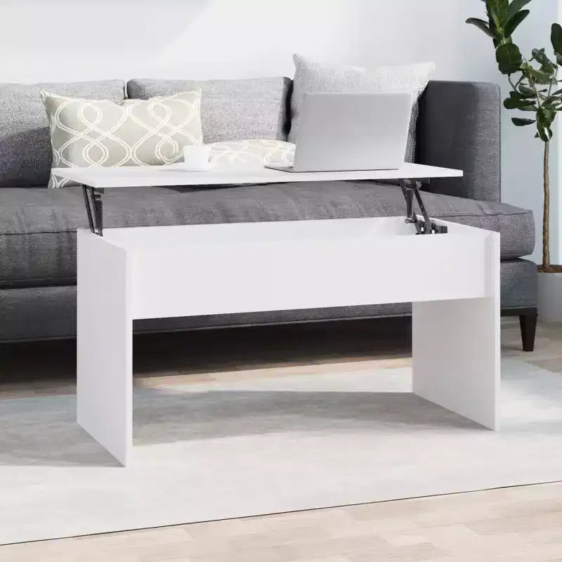 vidaXL Coffee Table White Engineered wood Medium-sized