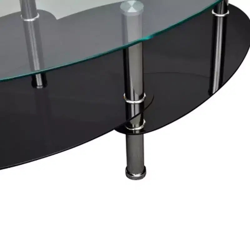 vidaXL Metal Frame Glass Tabletop Coffee Side Table Living Room White/Black
