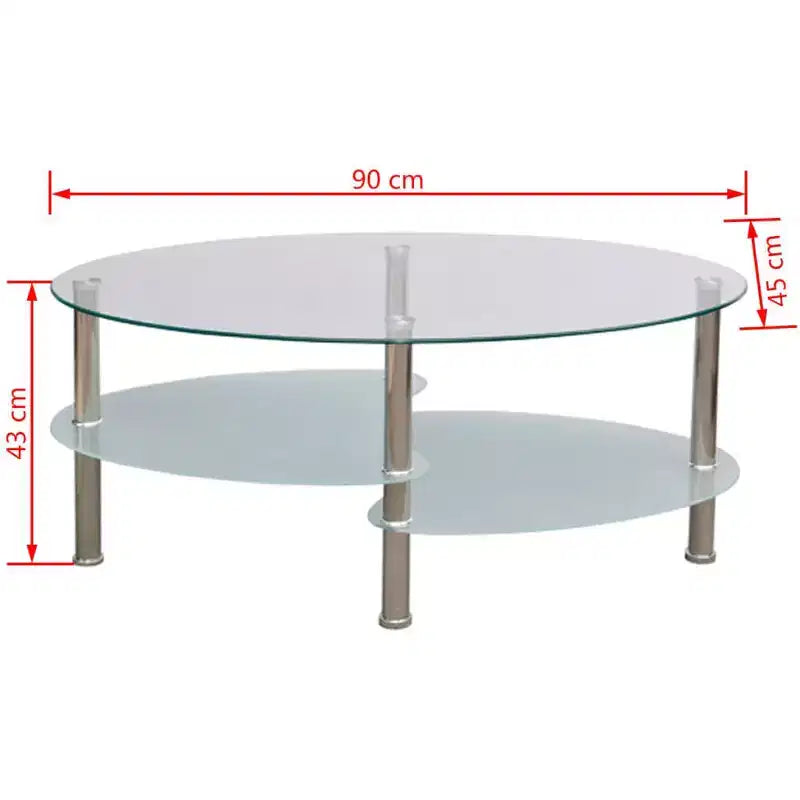vidaXL Metal Frame Glass Tabletop Coffee Side Table Living Room White/Black