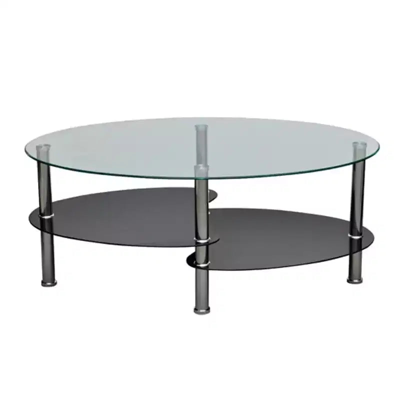 vidaXL Metal Frame Glass Tabletop Coffee Side Table Living Room White/Black