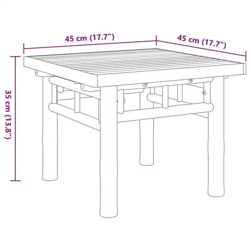 vidaXL Coffee Table Accent Living Room Bedroom Hallway Office Furniture Bamboo - 43.3 x 21.7 x 13.8