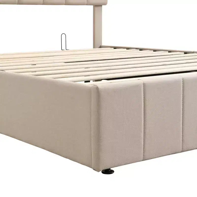 Luxystar Queen Size Upholstered Platform Bed with Hydraulic Lift and Storage