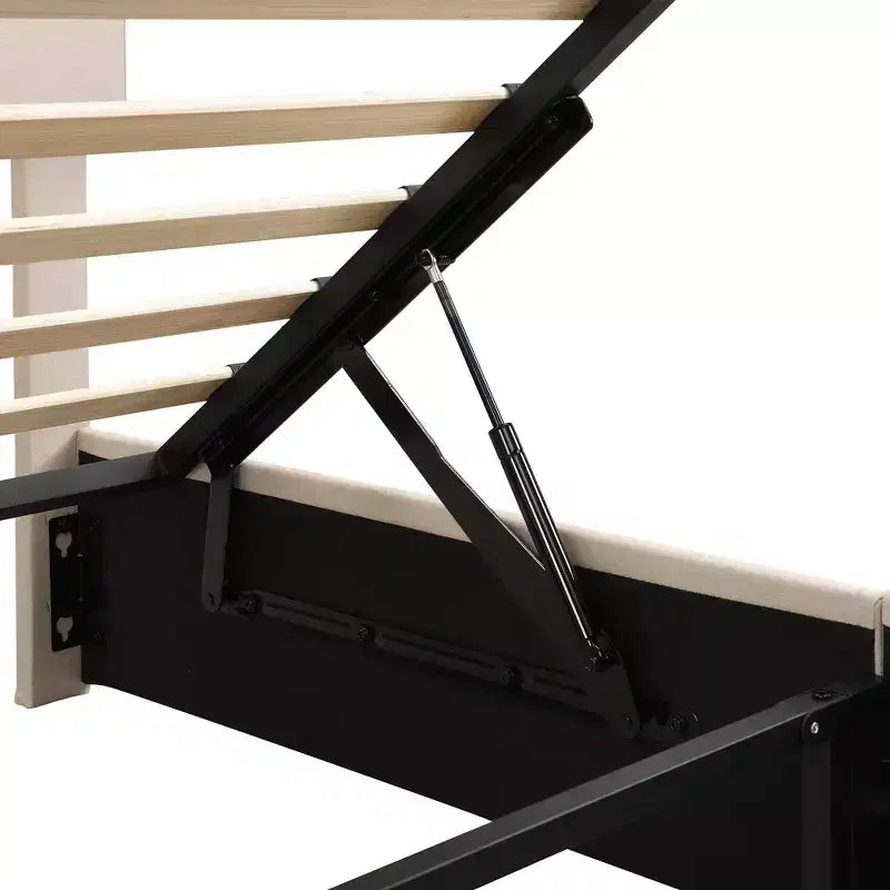 Luxystar Queen Size Upholstered Platform Bed with Hydraulic Lift and Storage