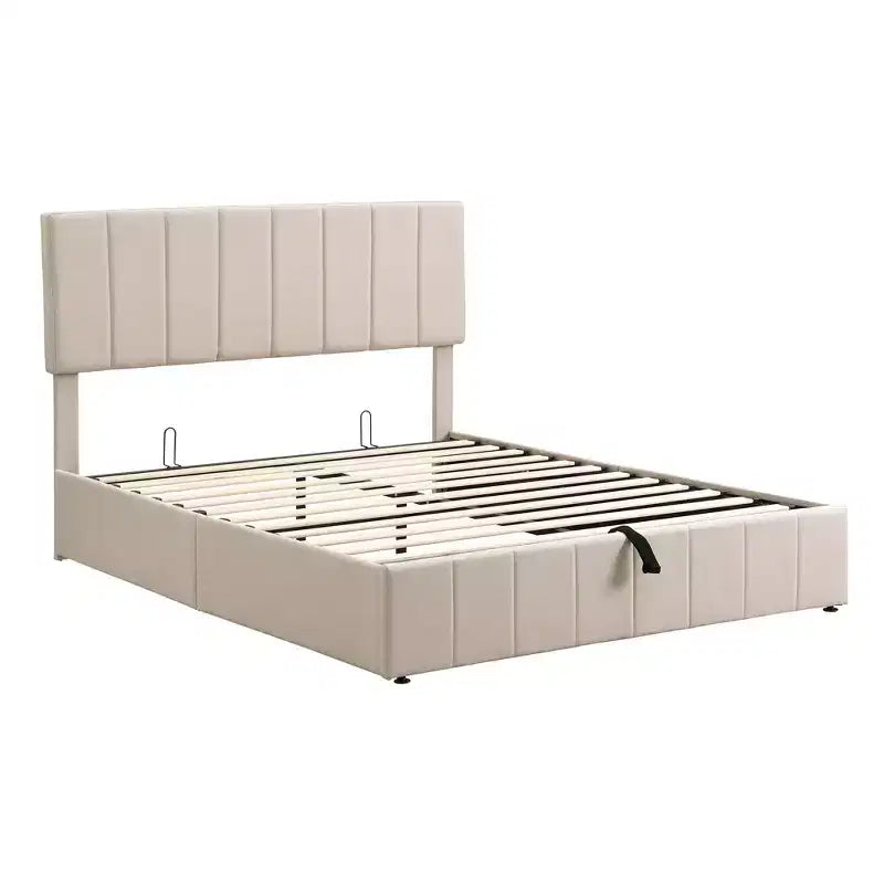 Luxystar Queen Size Upholstered Platform Bed with Hydraulic Lift and Storage