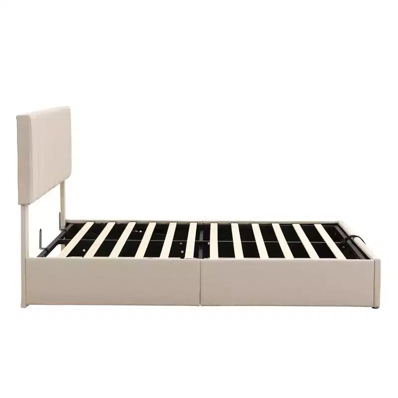 Luxystar Queen Size Upholstered Platform Bed with Hydraulic Lift and Storage