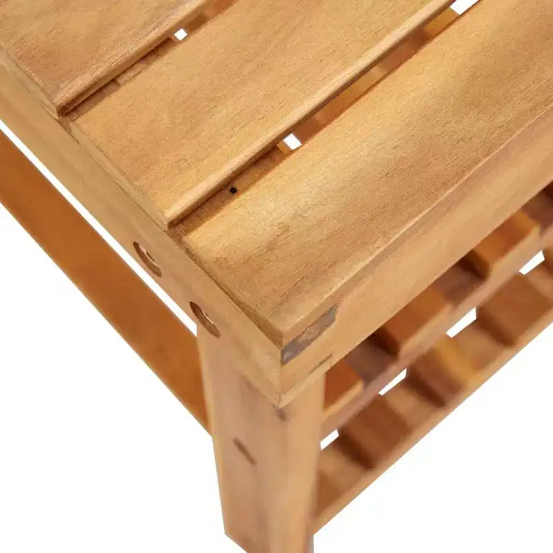 vidaXL Shoe Rack Bench Shoe Storage Organizer Shelf Holder Solid Acacia Wood