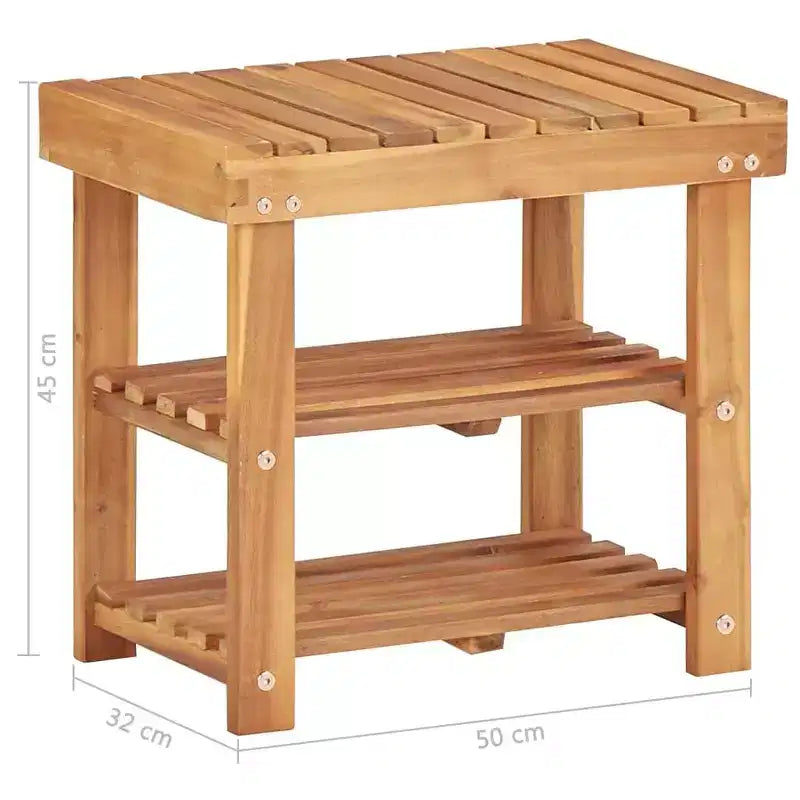 vidaXL Shoe Rack Bench Shoe Storage Organizer Shelf Holder Solid Acacia Wood
