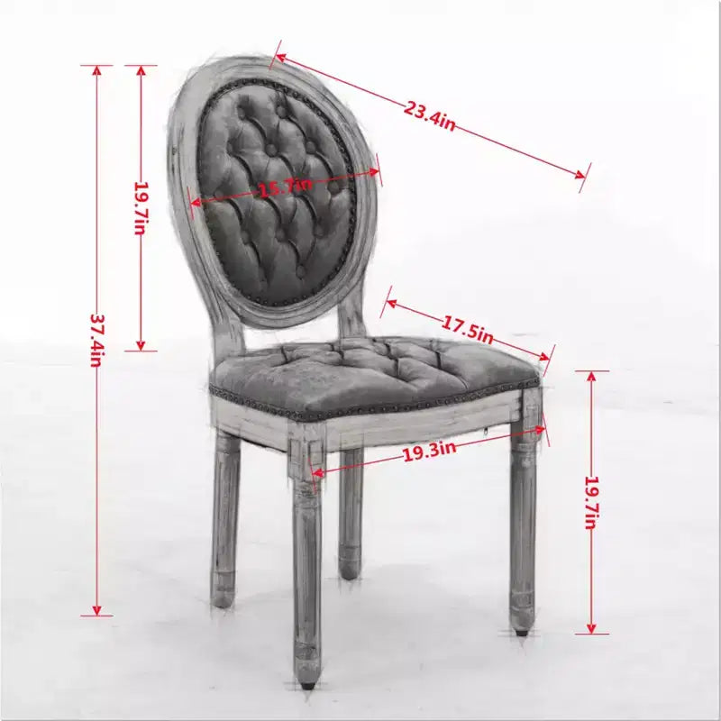 TUYOHW King Louis Chair Set of 2,Elegant Tufted Dining Chairs French Style for Home Decor,Sleek Side Chairs with Solid Rubberwood Legs