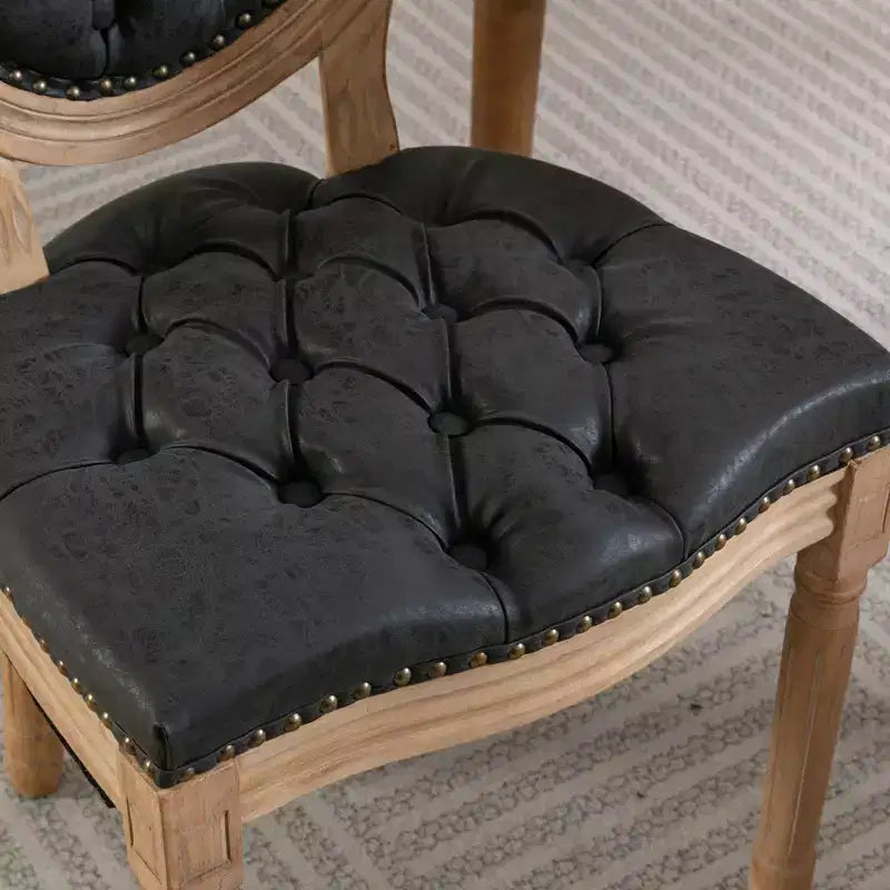 TUYOHW King Louis Chair Set of 2,Elegant Tufted Dining Chairs French Style for Home Decor,Sleek Side Chairs with Solid Rubberwood Legs