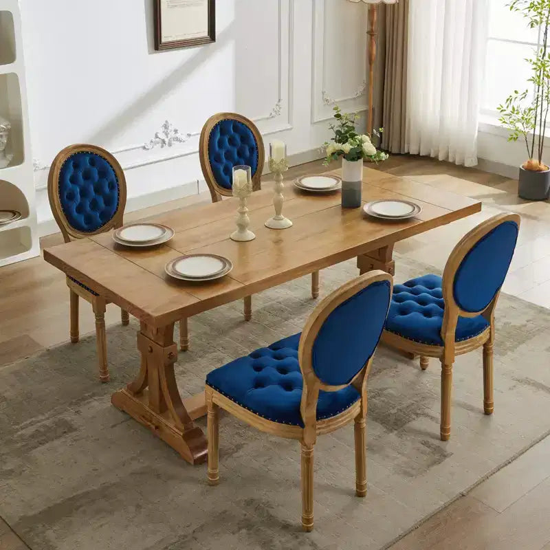 TUYOHW King Louis Chair Set of 2,Elegant Tufted Dining Chairs French Style for Home Decor,Sleek Side Chairs with Solid Rubberwood Legs